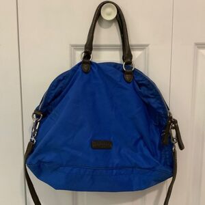 Liebeskind Blue Nylon Handbag With Detachable Leather Strap & Dual Handles